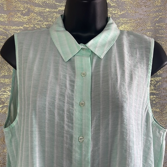 Koton Striped Sleeveless Button-Up Shirt Size EU 42 - Picture 4 of 13